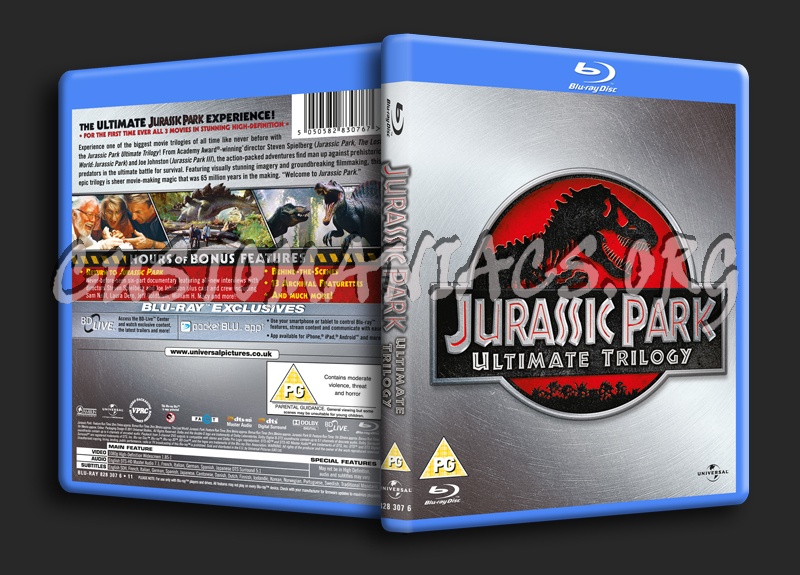 Jurassic Park Ultimate Trilogy blu-ray cover