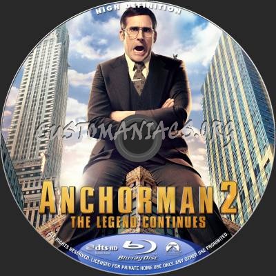 Anchorman 2: The Legend Continues blu-ray label