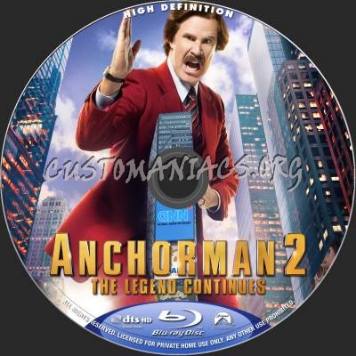 Anchorman 2: The Legend Continues blu-ray label