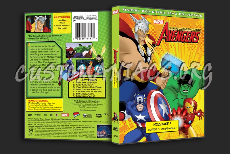 The Avengers Earth's Mightiest Heroes Volume 1 dvd cover