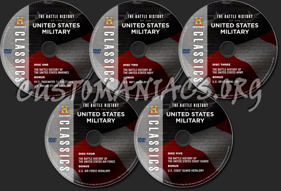 The Battle History of the United States Military dvd label