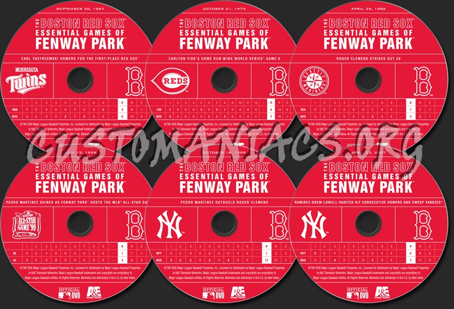 The Boston Red Sox Essential Games of Fenway Park dvd label