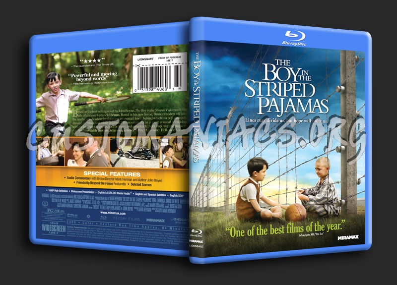 The Boy in the Striped Pajamas blu-ray cover