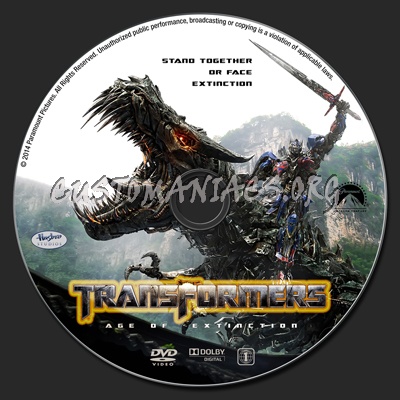 Transformers: Age of Extinction dvd label