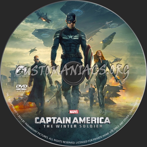 Captain America The Winter Soldier dvd label