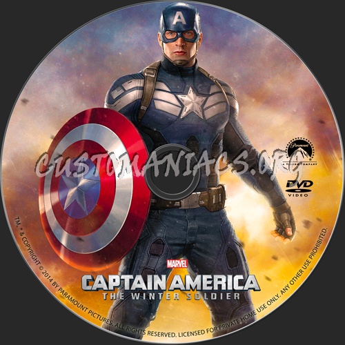 Captain America The Winter Soldier dvd label