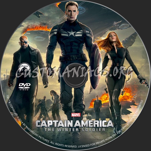 Captain America The Winter Soldier dvd label