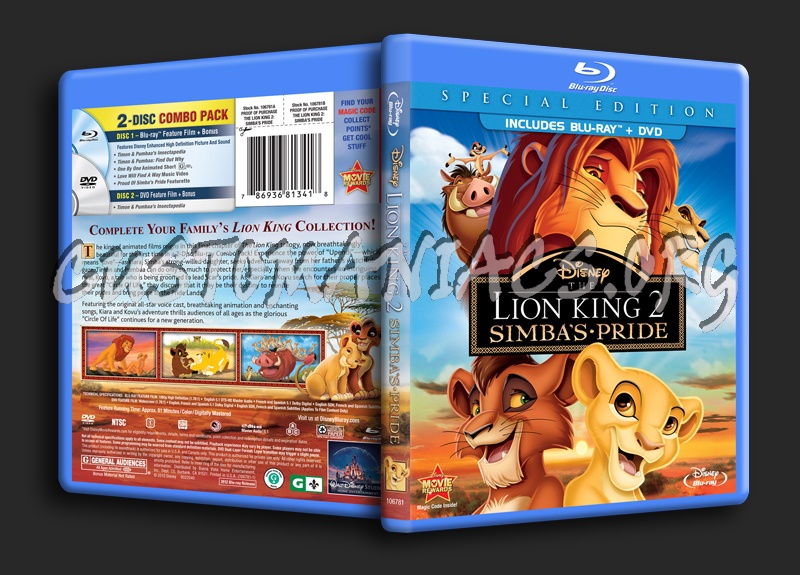 The Lion King 2: Simba's Pride blu-ray cover