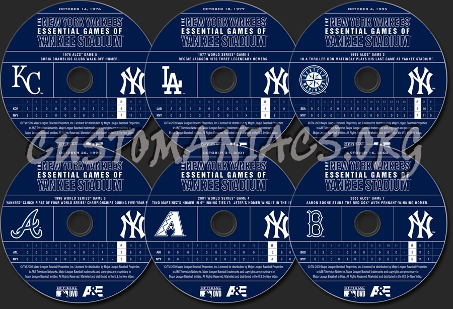 The New York Yankees Essential Games of Yankee Stadium dvd label