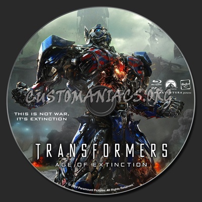 Transformers: Age Of Extinction blu-ray label