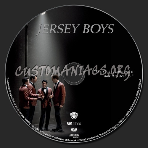 Jersey Boys dvd label