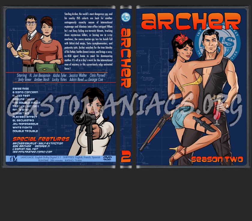 Archer Seasons 1- 5 dvd cover