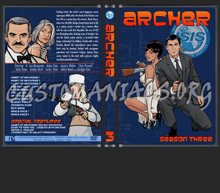 Archer Seasons 1- 5 dvd cover