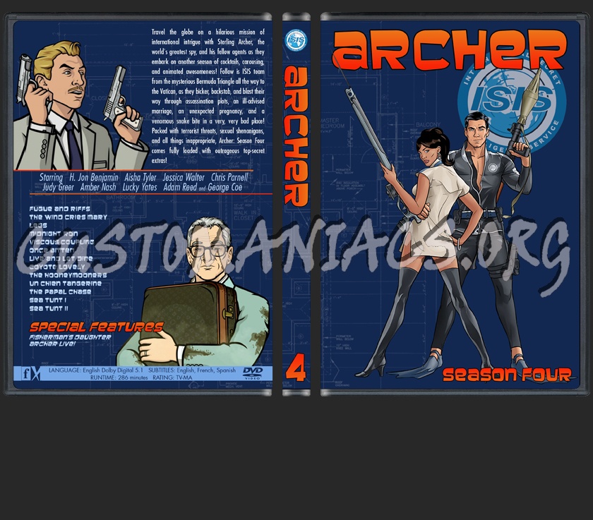 Archer Seasons 1- 5 dvd cover