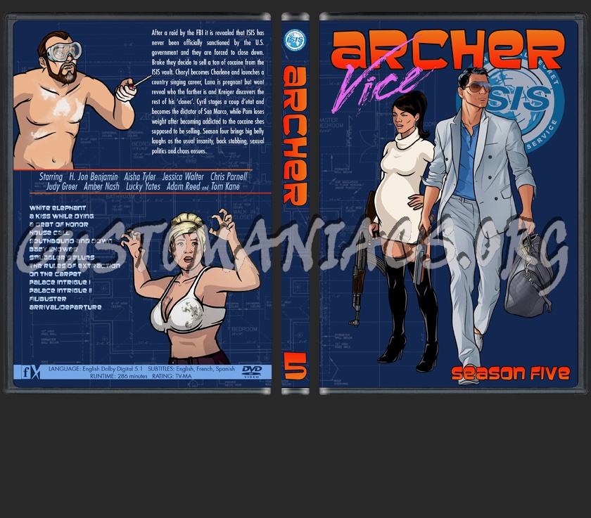 Archer Seasons 1- 5 dvd cover
