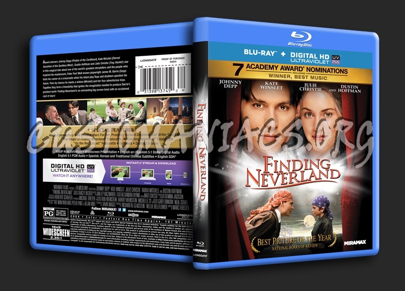 Finding Neverland blu-ray cover