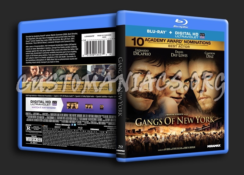 Gangs of New York blu-ray cover