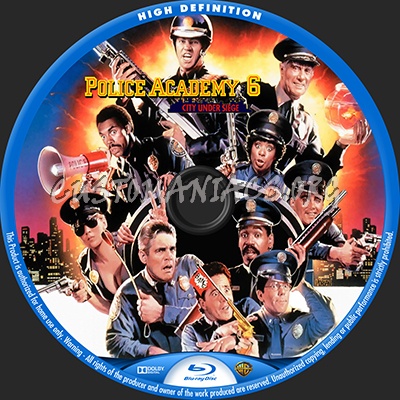 Police Academy 6: City Under Siege blu-ray label