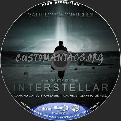 Interstellar blu-ray label