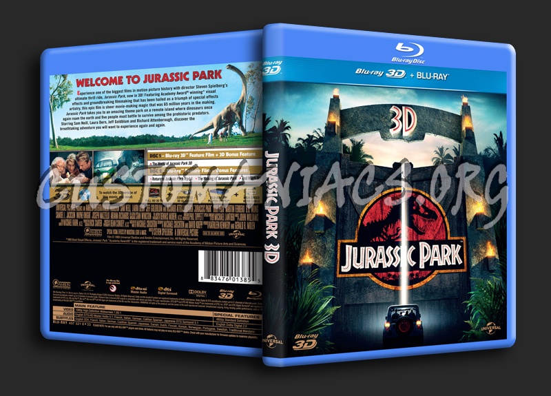 Jurassic Park 3D blu-ray cover