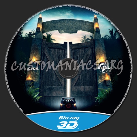 Jurassic Park 3D blu-ray label