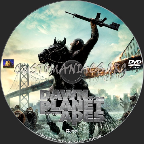 Dawn of the Planet of the Apes (2014) dvd label