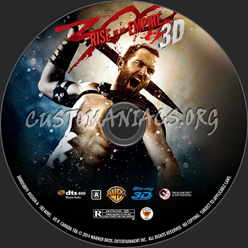 300: Rise Of An Empire 3D blu-ray label