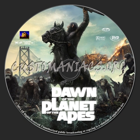 Dawn Of The Planet Of The Apes dvd label