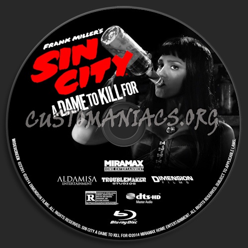Sin City: A Dame to Kill For blu-ray label