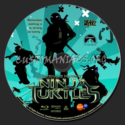 Teenage Mutant Ninja Turtles (2014) blu-ray label