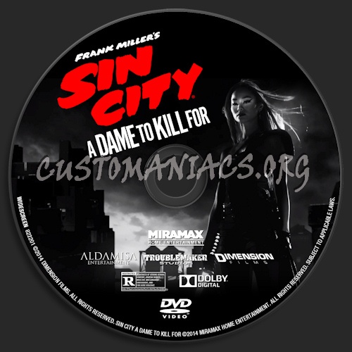 Sin City: A Dame to Kill For dvd label