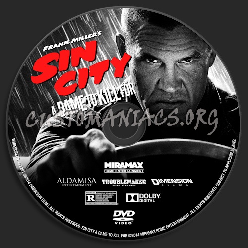 Sin City: A Dame to Kill For dvd label