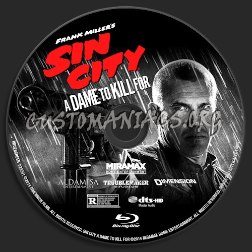 Sin City: A Dame to Kill For blu-ray label