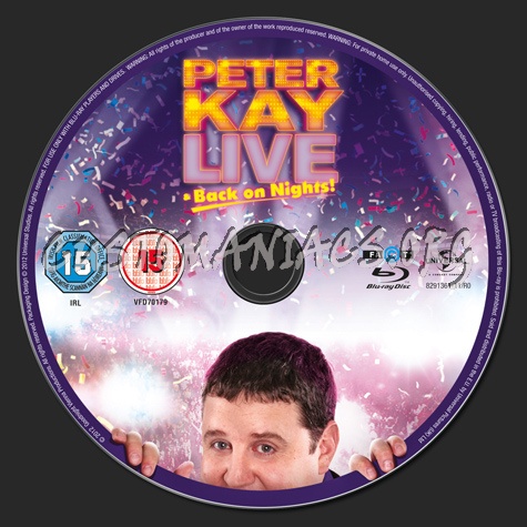 Peter Kay: Live & Back on Nights blu-ray label