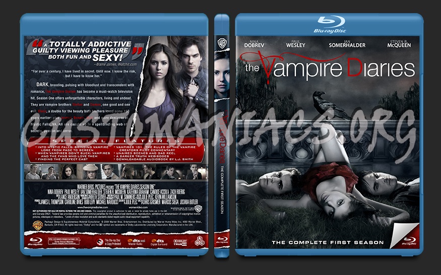 The Vampire Diaries Season One blu-ray cover