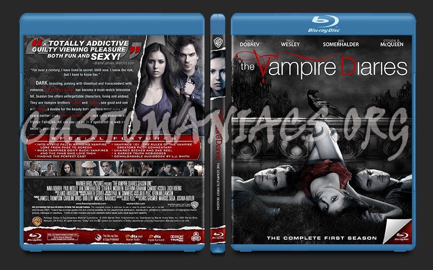 The Vampire Diaries Season One blu-ray cover