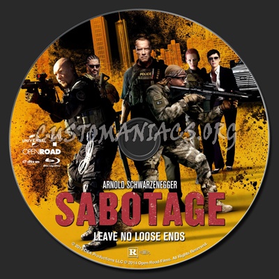 Sabotage (2014) blu-ray label