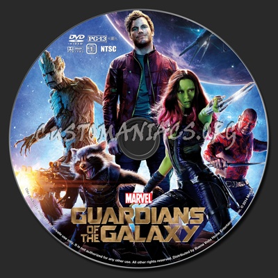 Guardians Of The Galaxy dvd label