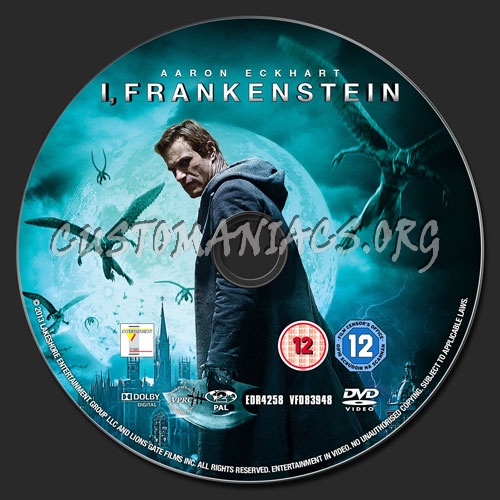 I, Frankenstein dvd label