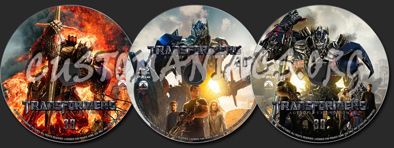 Transformers: Age of Extinction (3D) blu-ray label