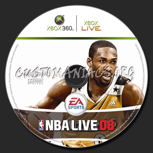 NBA Live 08 dvd label