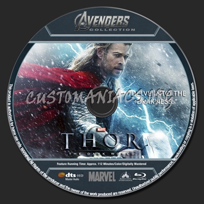 Avengers Collection - Thor The Dark World blu-ray label