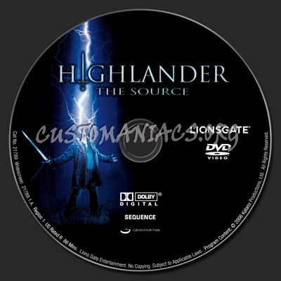 Highlander: The Source dvd label