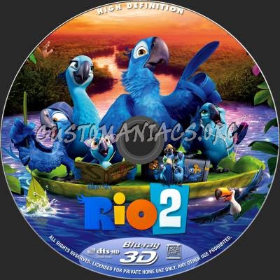 Rio 2 (2D+3D) blu-ray label