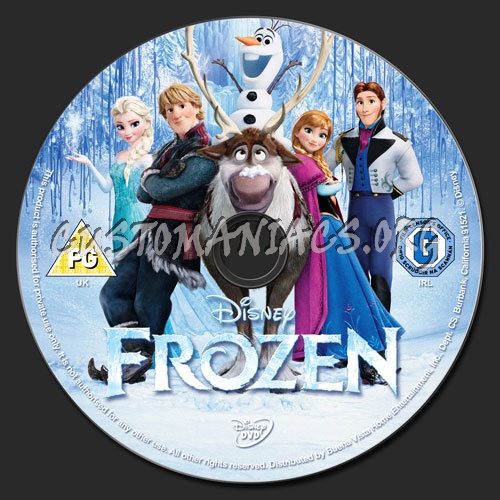 Frozen (2013) dvd label