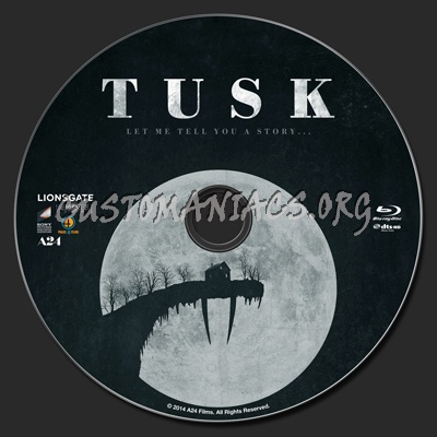 Tusk (2014) blu-ray label