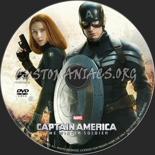 Captain America The Winter Soldier dvd label