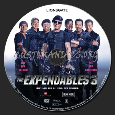 The Expendables 3 dvd label