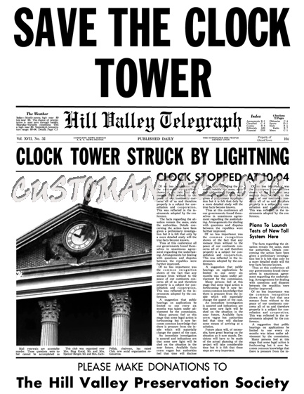 Back to the Future "SAVE THE CLOCK TOWER" 