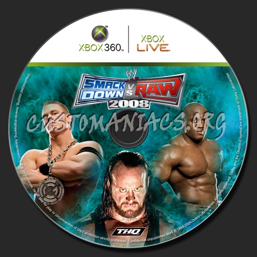 Smackdown vs Raw 2008 dvd label